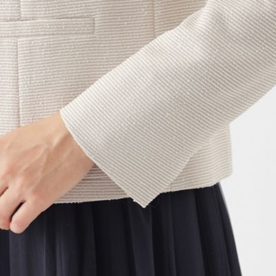 【美シリーズ】【ウォッシャブル】【セットアップ対応】ラメツイーディージャージノーカラージャケット（Ｕ１Ｅ０８４３１＿＿）