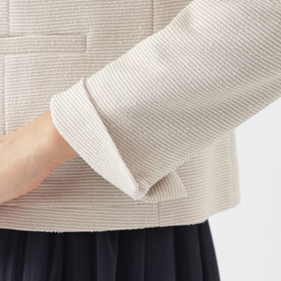 【美シリーズ】【ウォッシャブル】【セットアップ対応】ラメツイーディージャージノーカラージャケット（Ｕ１Ｅ０８４３１＿＿）