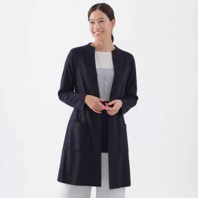 【SALE】TRANSWORK (Women)/トランスワーク ラグジュアリースムースロングカーディガン(U1E09436__) アオ トップス【三越伊勢丹/公式】