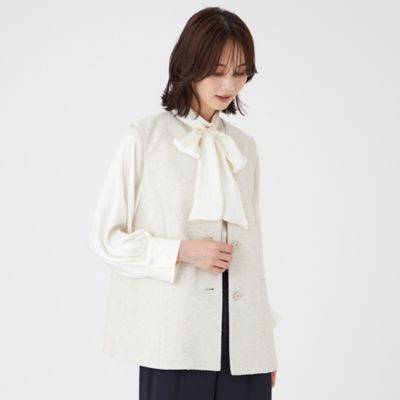 ＜TRANSWORK (Women)＞【ウォッシャブル】ペーパーヤーンファンシージレ（Ｕ１Ｅ１３６４０＿＿）