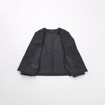 【美シリーズ】【セットアップ対応】【ウォッシャブル】リネンライクブッチャーノーカラージャケット（Ｕ１Ｅ４６３４２＿＿）