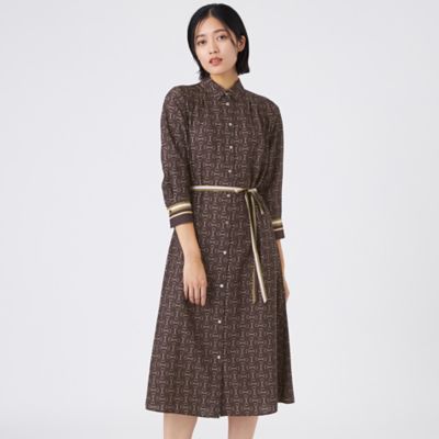 ＜TRANSWORK (Women)＞【ウォッシャブル】ビットプリントデシンワンピース（Ｕ１Ｊ０４６２７＿＿）