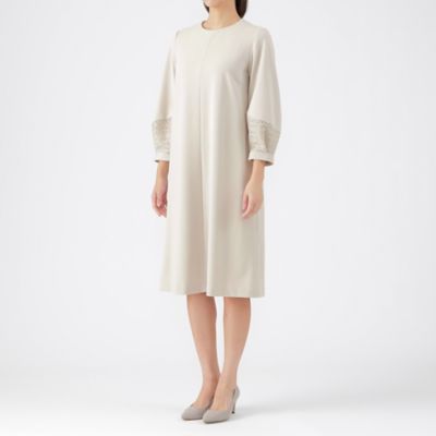 ウォッシャブル】ジョーゼットジャージワンピース