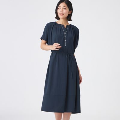 TRANSWORK (Women)/トランスワーク【吸水速乾・接触冷感・UV・ウォッシャブル】ファンクションデシンワンピース(U1J11575__) アオ28L ワンピース・ドレス【三越伊勢丹/公式】