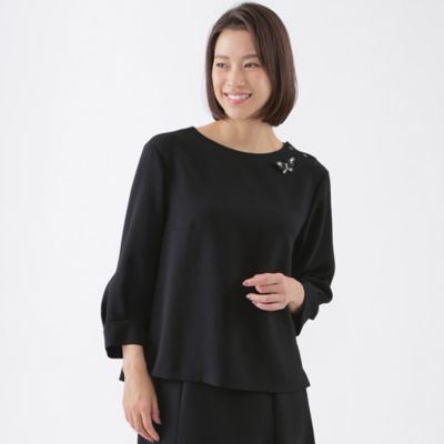 ＜TRANSWORK (Women)＞【ウォッシャブル】【美シリーズ】【セットアップ対応】ダブルフェイスプルオーバーブラウス（Ｕ１Ｍ０４３０１＿＿）