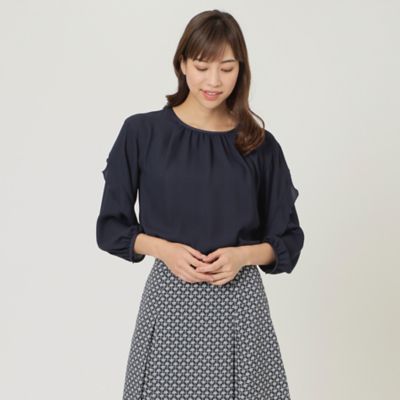 ブラウス シャツ バックサテンアムンゼンプルオーバー レディース 洗える】バックサテンアムンゼン フリルカラー ブラウス / 23区
