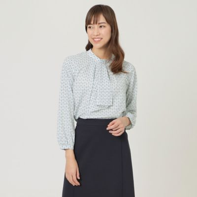 ＜TRANSWORK (Women)＞【セットアップ対応】【ウォッシャブル】プチフラワーデシンブラウス（Ｕ１Ｍ０６１１４＿＿）