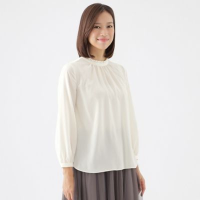 TRANSWORK (Women)/トランスワーク 【ＷＥＢ・一部店舗限定】【ウォッシャブル】マイクロパウダリースタンドカラープルオーバーブラウス（Ｕ１Ｍ１０４９０＿＿）