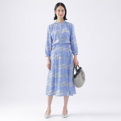 【イラストレーターコラボ企画】【ウォッシャブル】ビエラ　Ｈａｍｐｔｏｎｓプリントバンドカラーブラウス（Ｕ１Ｍ１０５３９＿＿）