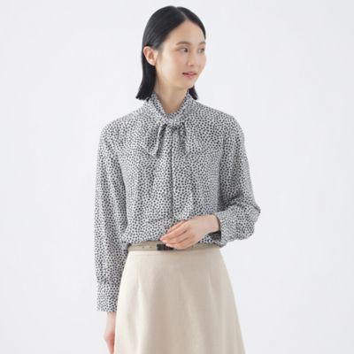 TRANSWORK (Women)/トランスワーク 【新色追加】【ウォッシャブル】ジオメトリックプリントブラウス(U1M11482__)