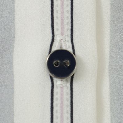 【ウォッシャブル】バックサテンストライプノーカラーシャツ（Ｕ１Ｍ１２１３３＿＿）
