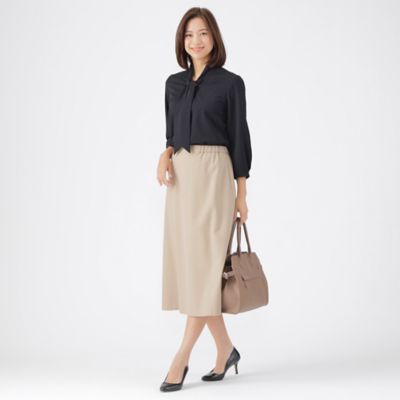 【セットアップ対応】ウォッシャブルボウタイプリントブラウス Liliane Burty｜【セットアップ対応】ウォッシャブルボウタイ
