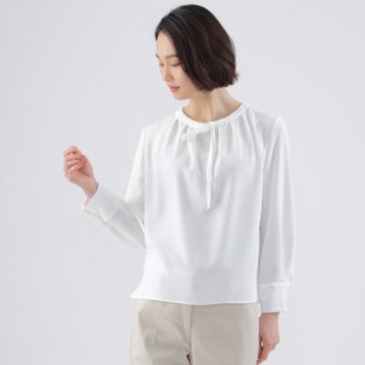 TRANSWORK (Women)/トランスワーク 【ウォッシャブル】【ＵＶ対策】【吸水速乾】バックサテンストレッチブラウス（Ｕ１Ｍ１６３０９＿＿）
