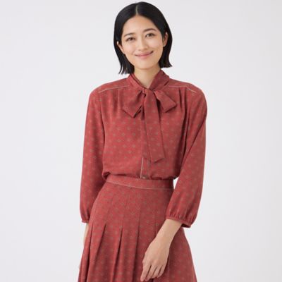 ＜TRANSWORK (Women)＞【ウォッシャブル】ジオメトリックプリントブラウス（Ｕ１Ｍ１６６３８＿＿）