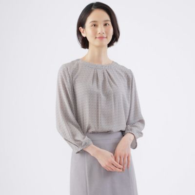 ＜TRANSWORK (Women)＞【セットアップ対応】【ウォッシャブル】パステルフラグメントプリントブラウス（Ｕ１Ｍ１７３１１＿＿）