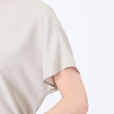【ウォッシャブル】【接触冷感】【ＵＶ】バックサテンジョーゼットチュニックブラウス（Ｕ１Ｍ１７５６６＿＿）