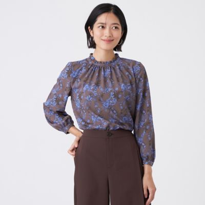 ＜TRANSWORK (Women)＞【ウォッシャブル】エッチングフラワープリントブラウス（Ｕ１Ｍ１７６５３＿＿）