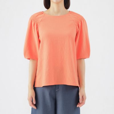 【ウォッシャブル】アンティークバックサテンプルオーバーブラウス（Ｕ１Ｍ５３３５１＿＿）