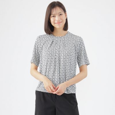 ＜TRANSWORK (Women)＞【吸水速乾】【接触冷感】【ＵＶ対策】【ウォッシャブル】モザイクエアファインプルオーバーブラウス（Ｕ１Ｍ６２３６３＿＿）