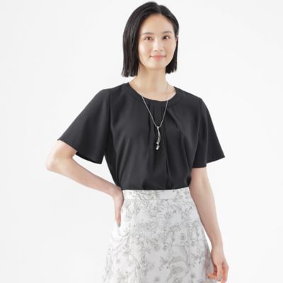 ＜TRANSWORK (Women)＞【接触冷感】【ウォッシャブル】ノルディスバックサテンプルオーバーブラウス（Ｕ１Ｍ７６３７１＿＿）
