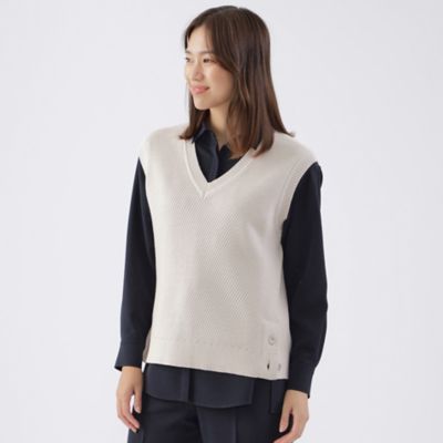 ＜TRANSWORK (Women)＞【ウォッシャブル】ストレッチコットンニットジレ（Ｕ１Ｎ０１２０２＿＿）