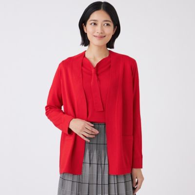 TRANSWORK (Women)/トランスワーク エクストラファインウールカーディガン(U1N11637__) アカ16L トップス【三越伊勢丹/公式】