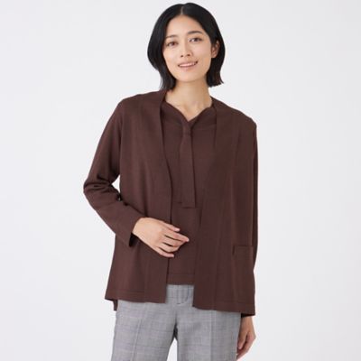 TRANSWORK (Women)/トランスワーク エクストラファインウールカーディガン(U1N11637__) チャ56L トップス【三越伊勢丹/公式】