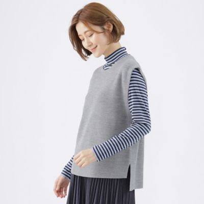 ＜TRANSWORK (Women)＞【ウォッシャブル】エクストラファインウールニットジレ（Ｕ１Ｎ１９２２３＿＿）