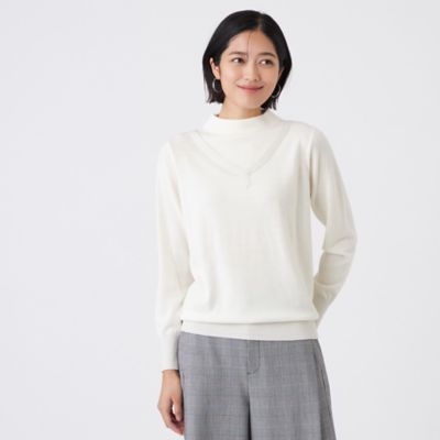 ＜TRANSWORK (Women)＞【ウォッシャブル】エクストラファインウールプルオーバー（Ｕ１Ｎ１９６５７＿＿）