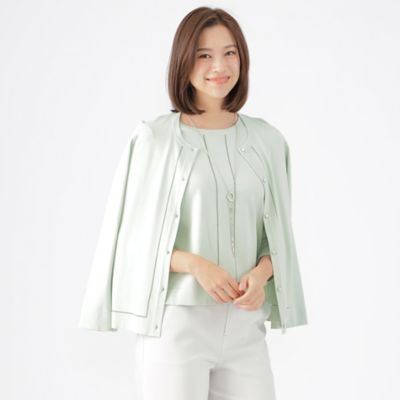 【SALE】TRANSWORK (Women)/トランスワーク コンフォートブライトニットカーディガン(U1N21468__) ミドリ トップス【三越伊勢丹/公式】