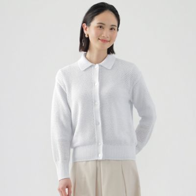 TRANSWORK (Women)/トランスワーク 【ウォッシャブル】ルレックスコットンメッシュニットカーディガン(U1N35339__)
