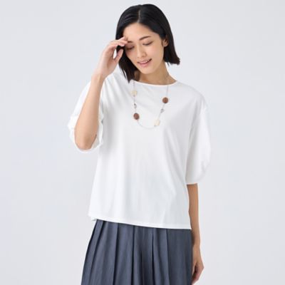 tシャツ 「接触冷感」「UV対策」「ウォッシャブル」ハイゲージメリルチュニックカットソー レディース SANYO L SIZE｜【L】【接触冷感】【UV対策】【ウォッシャブル