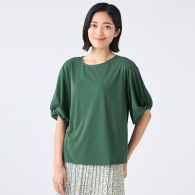 TRANSWORK (Women)/トランスワーク 強撚スムースカットソー(U1P02604__) ミドリ74L トップス【三越伊勢丹/公式】