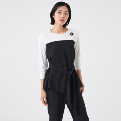 TRANSWORK (Women)/トランスワーク ドライダブルクロス×スムースコンビカットソー(U1P05612__) アオ28L トップス【三越伊勢丹/公式】