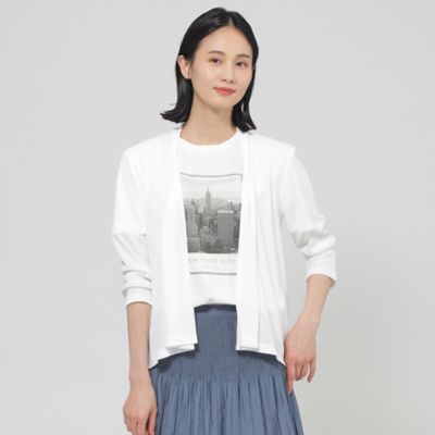 TRANSWORK (Women)/トランスワーク 【UV対策】【吸水速乾】【防しわ】【ウォッシャブル】マットフライスジャージショートカーディガン(U1P08555__)