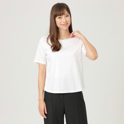 ＜TRANSWORK (Women)＞【ウォッシャブル】バイオシルケットスムースプルオーバーカットソー（Ｕ１Ｐ０９１４６＿＿）