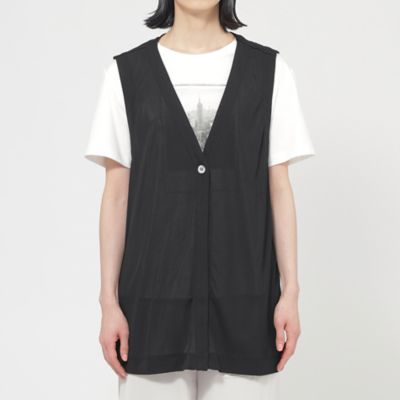 【ＵＶ対策】【吸水速乾】【防しわ】【ウォッシャブル】マットフライスジャージロングジレ（Ｕ１Ｐ０９５５５＿＿）