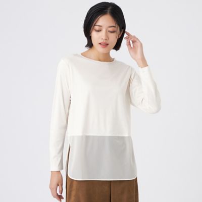 TRANSWORK (Women)/トランスワーク セルローススムースカットソー(U1P09635__) アイボリー02L トップス【三越伊勢丹/公式】