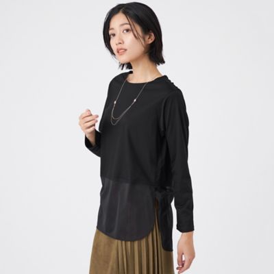 TRANSWORK (Women)/トランスワーク セルローススムースカットソー(U1P09635__) クロ09L トップス【三越伊勢丹/公式】