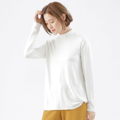 ＜TRANSWORK (Women)＞【吸湿発熱】【ウォッシャブル】マシュマロベア天竺ハイネックカットソー（Ｕ１Ｐ１６２２５＿＿）