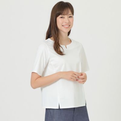 ＜TRANSWORK (Women)＞【ウォッシャブル】【接触冷感】【吸水速乾】【ＵＶ対策】プレーティング天竺プルオーバーカットソー（Ｕ１Ｐ３２１６１＿＿）
