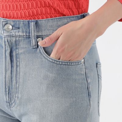 【ウォッシャブル】ブレンドデニムバレル風ストレートパンツ（Ｕ１Ｒ０６５２２＿＿）