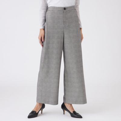 ＜TRANSWORK (Women)＞【ウォッシャブル】グレンチェックパンツ（Ｕ１Ｒ１２６４８＿＿）