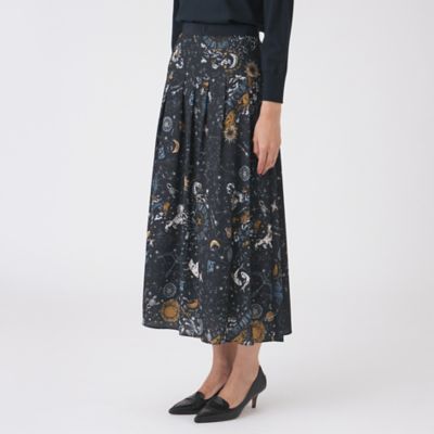 ウォッシャブル】コスモ柄プリントスカート