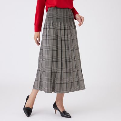 ＜TRANSWORK (Women)＞【ウォッシャブル】グレンチェックＪＱスカート（Ｕ１Ｓ１３６４７＿＿）