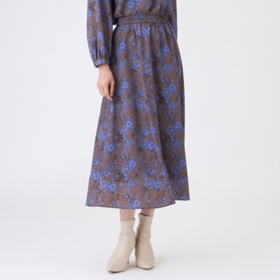 ＜TRANSWORK (Women)＞【ウォッシャブル】エッチングフラワープリントスカート（Ｕ１Ｓ１９６５３＿＿）