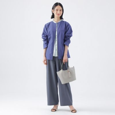 【Ｌ】【はっ水】【ウォッシャブル】Ｔ／Ｃタッサーノーカラーブルゾン（Ｕ３Ａ０３５３８＿＿）