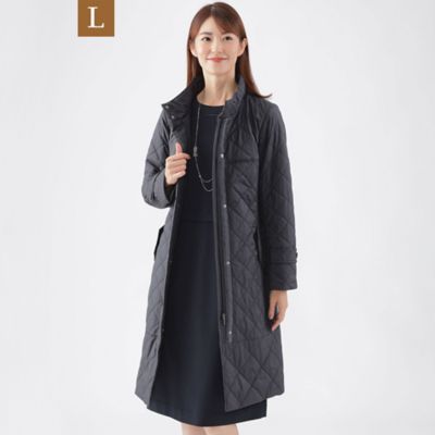 ＜TRANSWORK L (Women/大きいサイズ)＞【Ｌ】【吸湿発熱】【消臭】キルティングタフタロングコート（Ｕ３Ａ３１２５７＿＿）