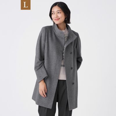 ＜TRANSWORK L (Women/大きいサイズ)＞【Ｌ】カシミヤ混メルトンウールコート（Ｕ３Ｂ０１６５２＿＿）