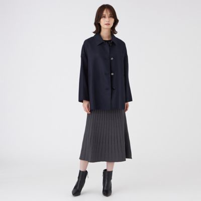 美品　濃紺　リバーコート L】梳毛リバーコート（U3B03646＿＿） | TRANSWORK L